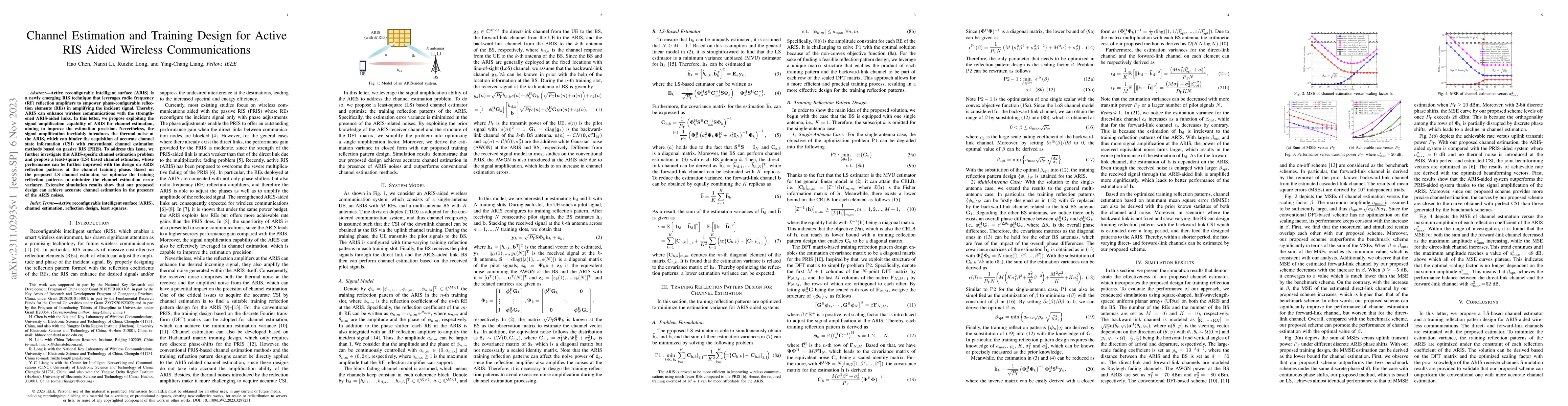 Thumbnail for Channel Estimation and Training Design for Active RIS Aided Wireless
  Communications