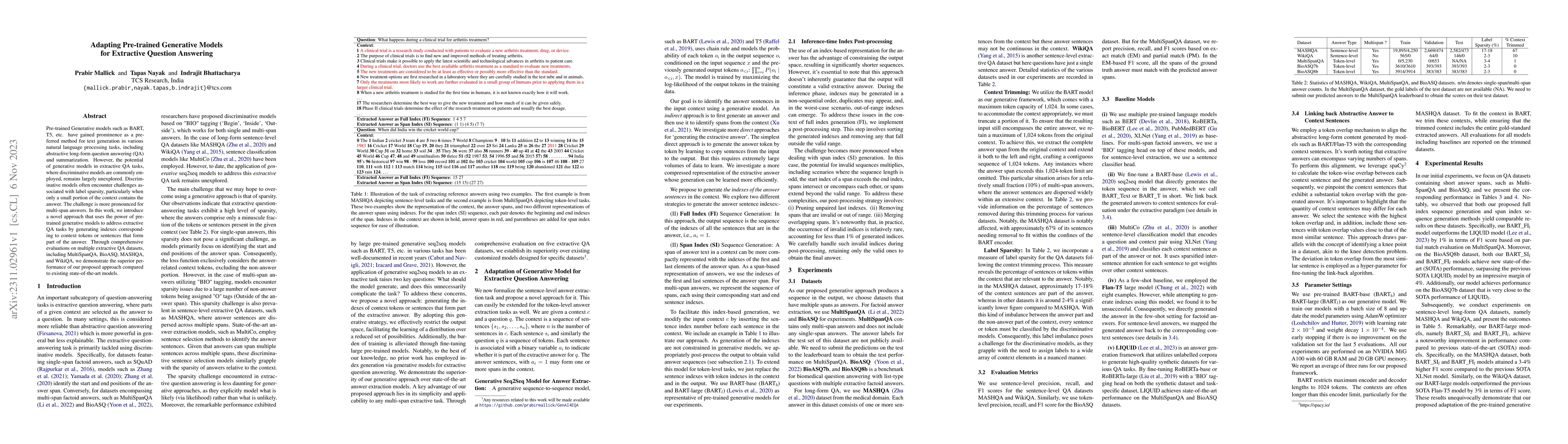 Thumbnail for Adapting Pre-trained Generative Models for Extractive Question Answering