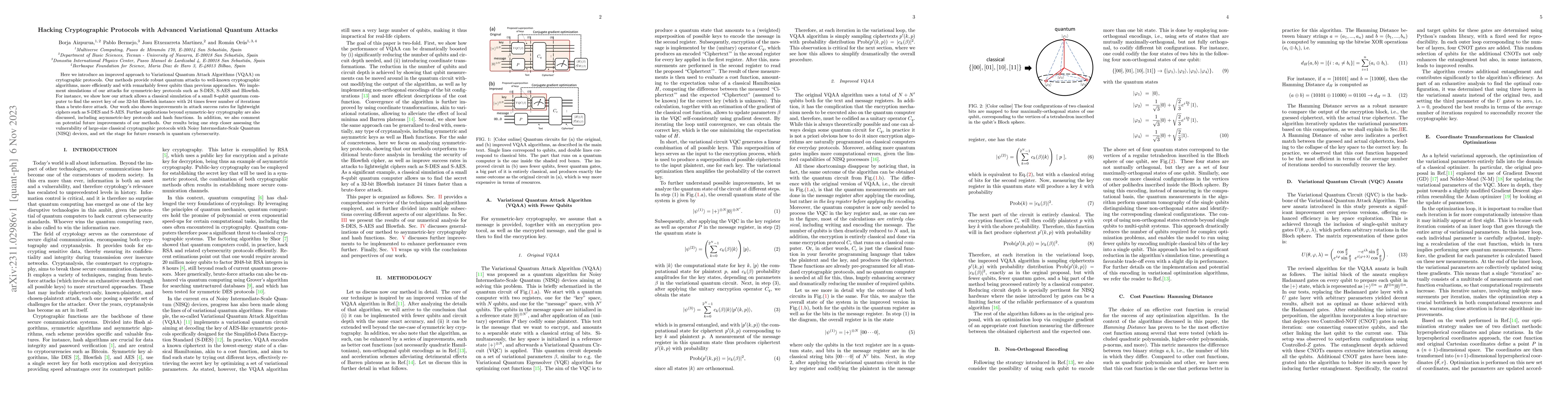 Thumbnail for Hacking Cryptographic Protocols with Advanced Variational Quantum
  Attacks