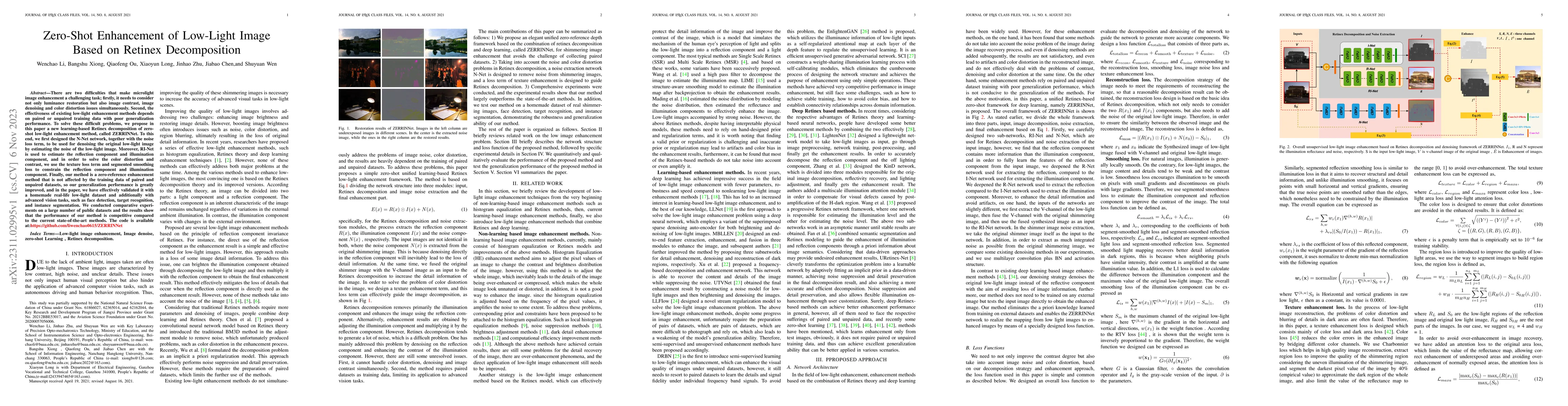 Thumbnail for Zero-Shot Enhancement of Low-Light Image Based on Retinex Decomposition
