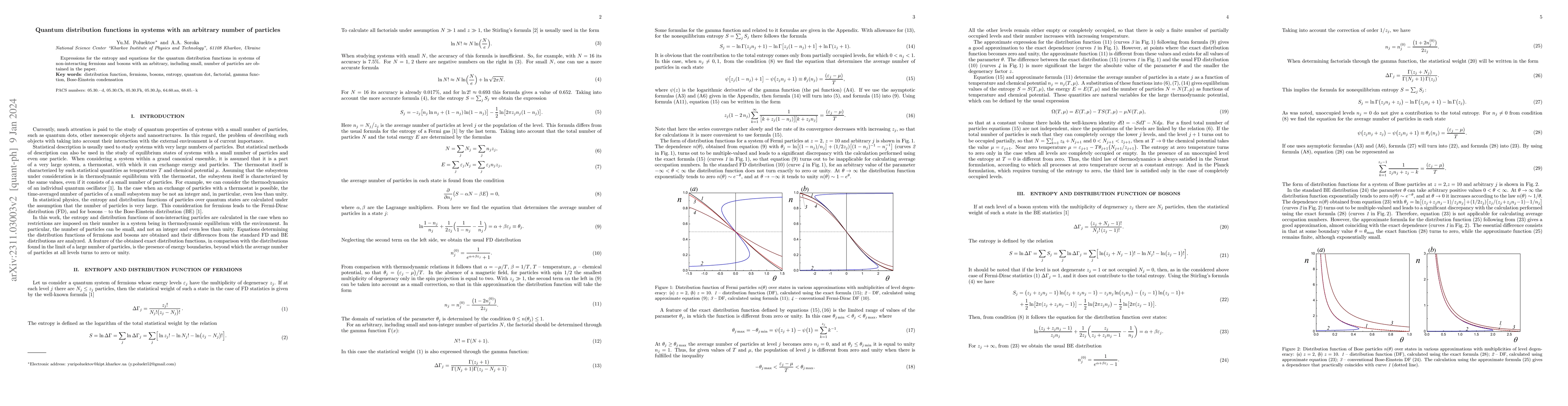Thumbnail for Quantum distribution functions in systems with an arbitrary number of
  particles