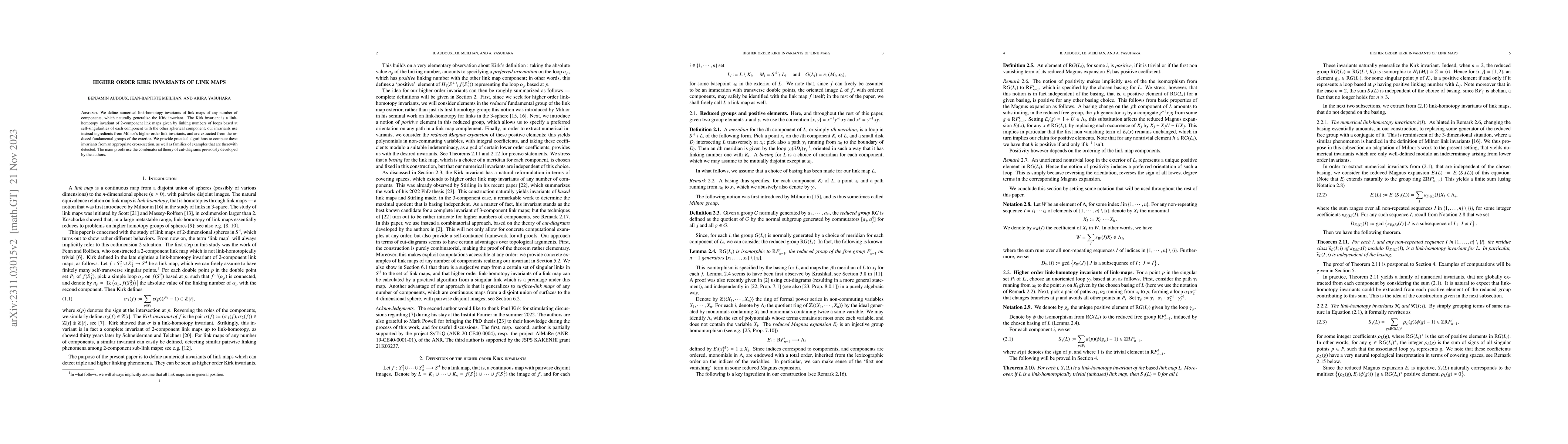 Thumbnail for Higher order Kirk invariants of link maps