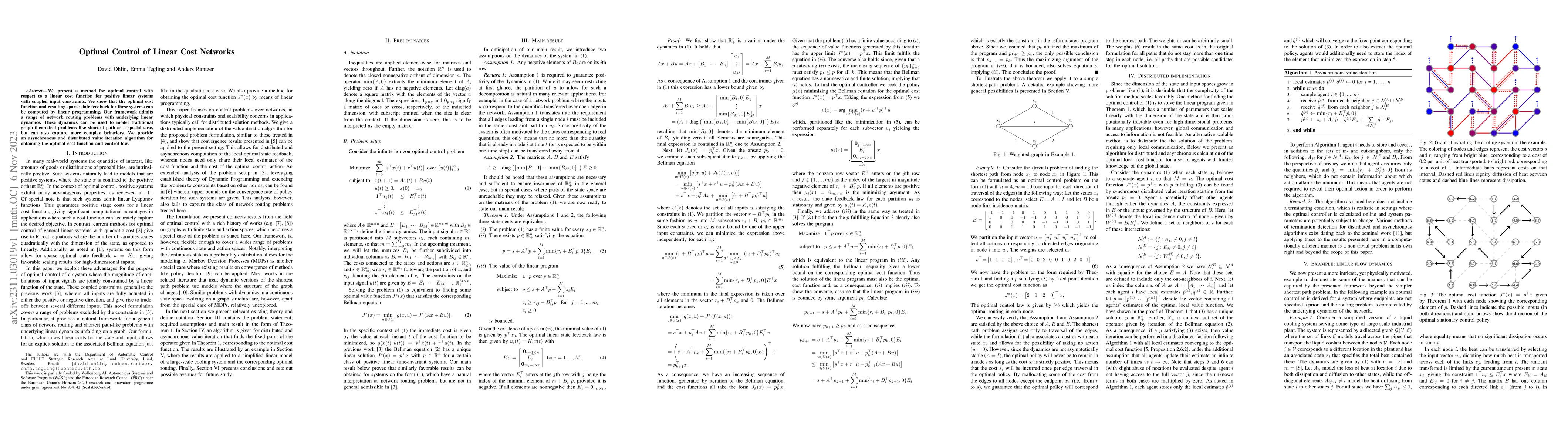 Thumbnail for Optimal Control of Linear Cost Networks