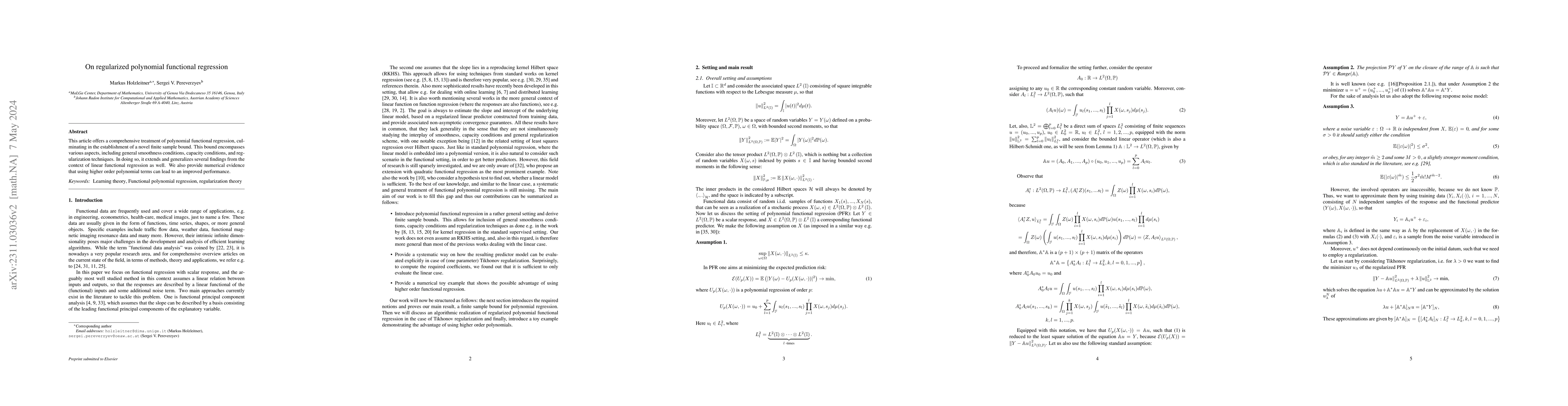 Thumbnail for On regularized polynomial functional regression