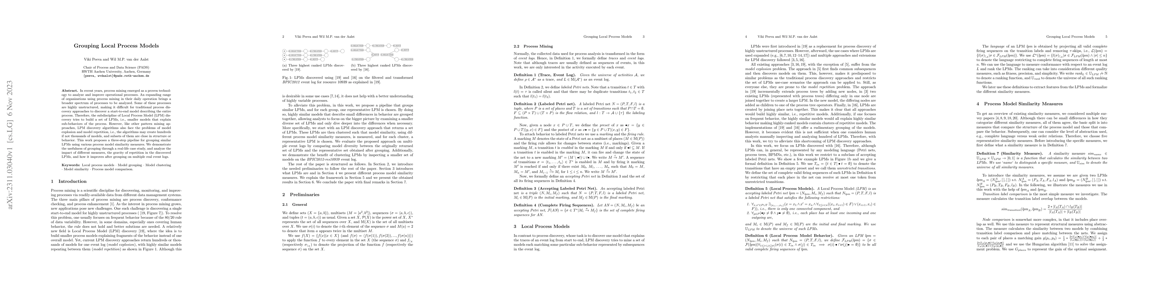 Thumbnail for Grouping Local Process Models