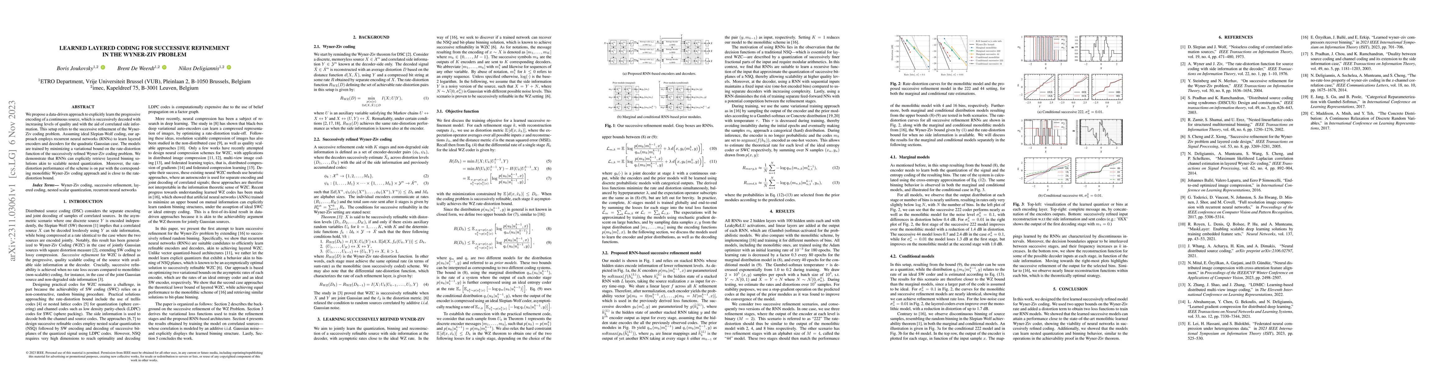 Thumbnail for Learned layered coding for Successive Refinement in the Wyner-Ziv
  Problem