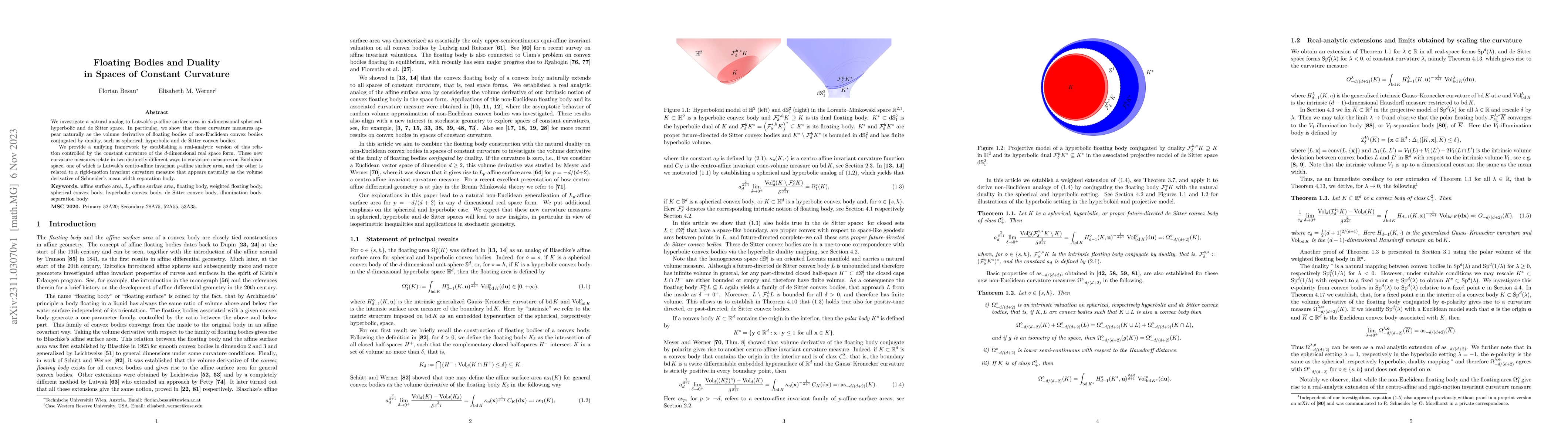 Thumbnail for Floating bodies and duality in spaces of constant curvature