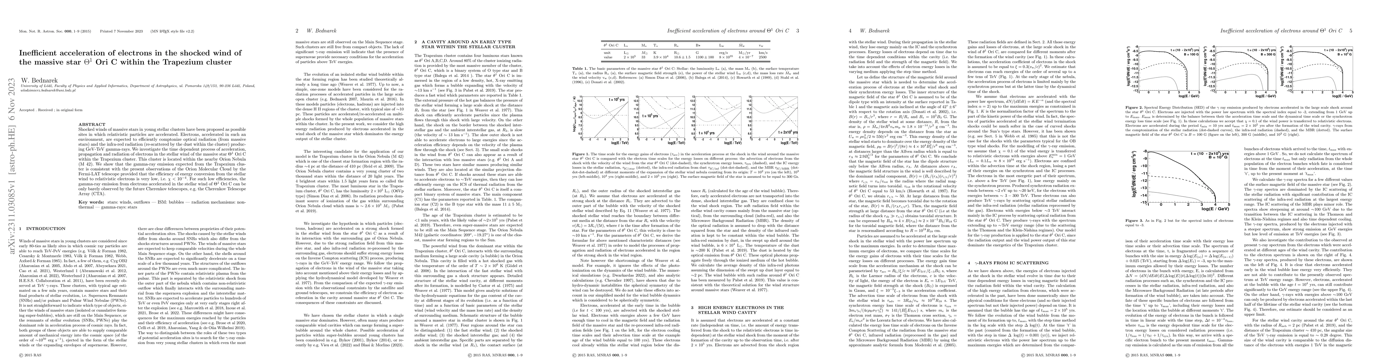 Thumbnail for Inefficient acceleration of electrons in the shocked wind of the massive
  star $\Theta^1$ Ori C within the Trapezium cluster