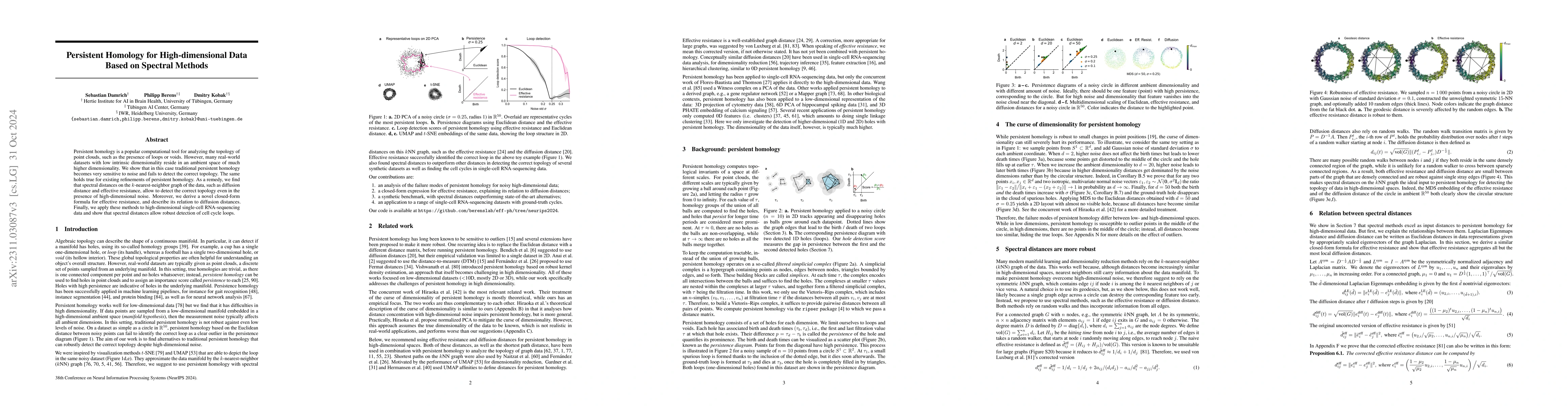 Thumbnail for Persistent Homology for High-dimensional Data Based on Spectral Methods
