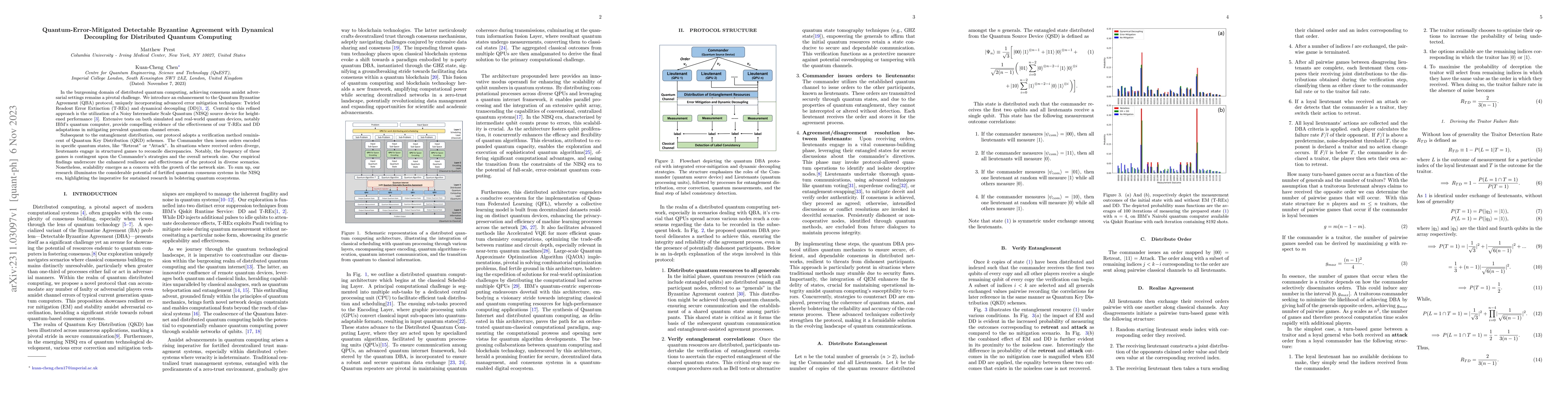 Thumbnail for Quantum-Error-Mitigated Detectable Byzantine Agreement with Dynamical
  Decoupling for Distributed Quantum Computing