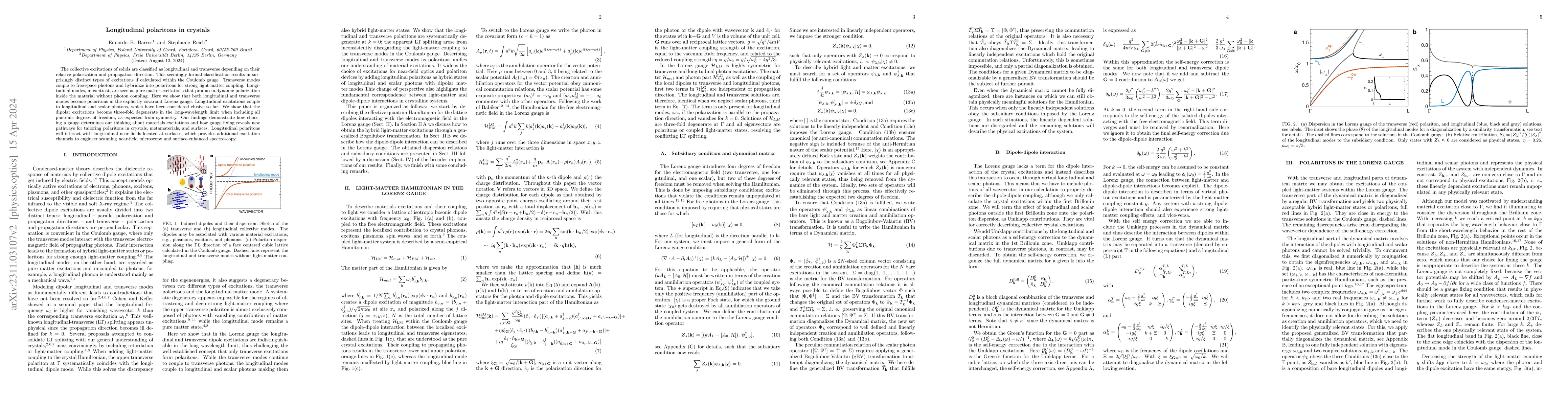 Thumbnail for Longitudinal Polaritons in Crystals