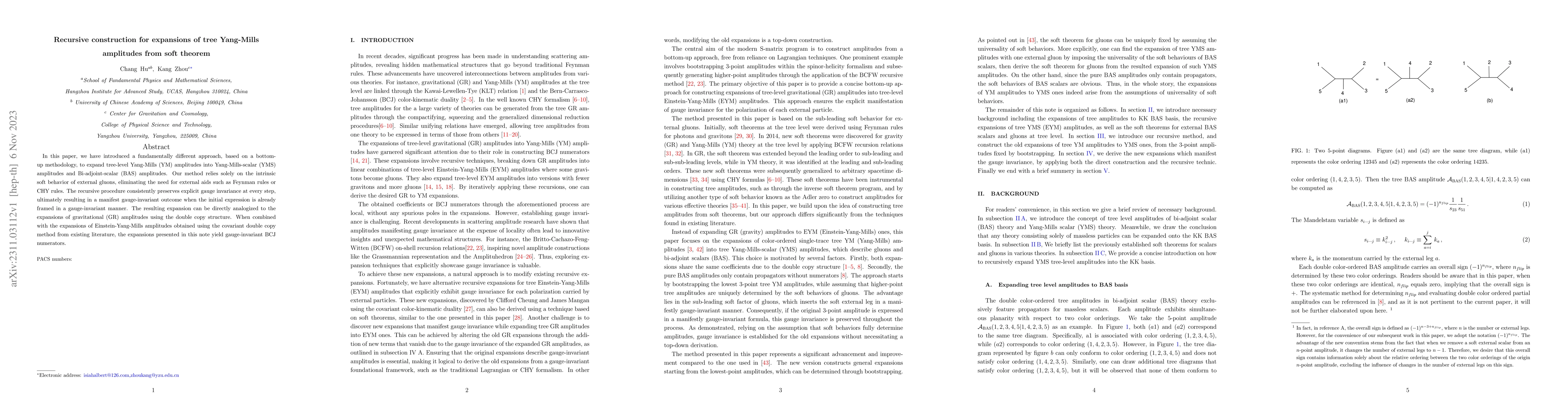 Thumbnail for Recursive construction for expansions of tree Yang-Mills amplitudes from
  soft theorem