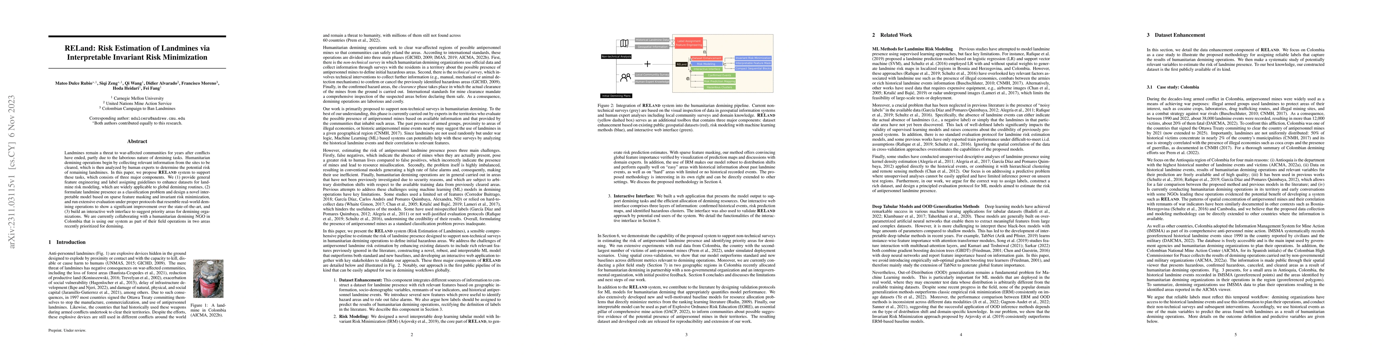 Thumbnail for RELand: Risk Estimation of Landmines via Interpretable Invariant Risk
  Minimization