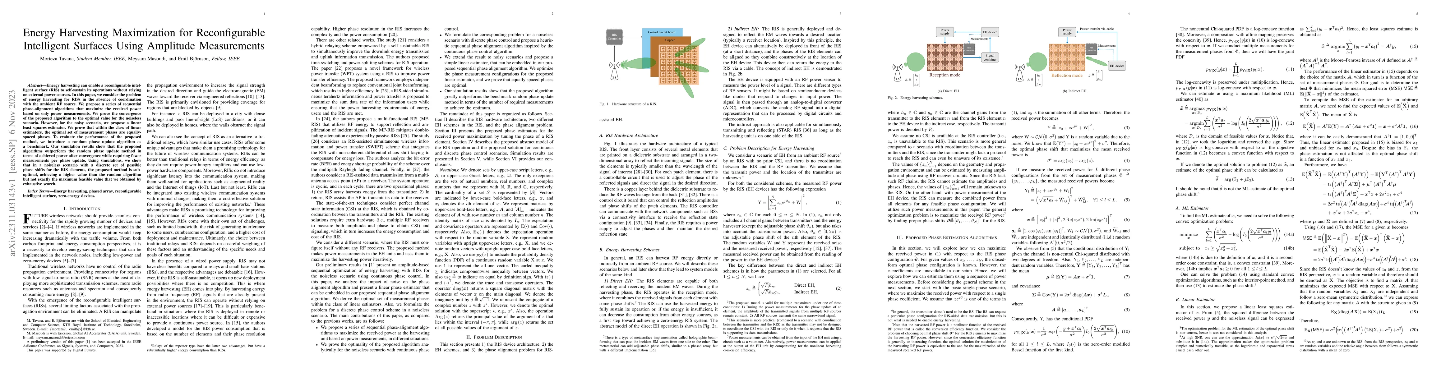 Thumbnail for Energy Harvesting Maximization for Reconfigurable Intelligent Surfaces
  Using Amplitude Measurements
