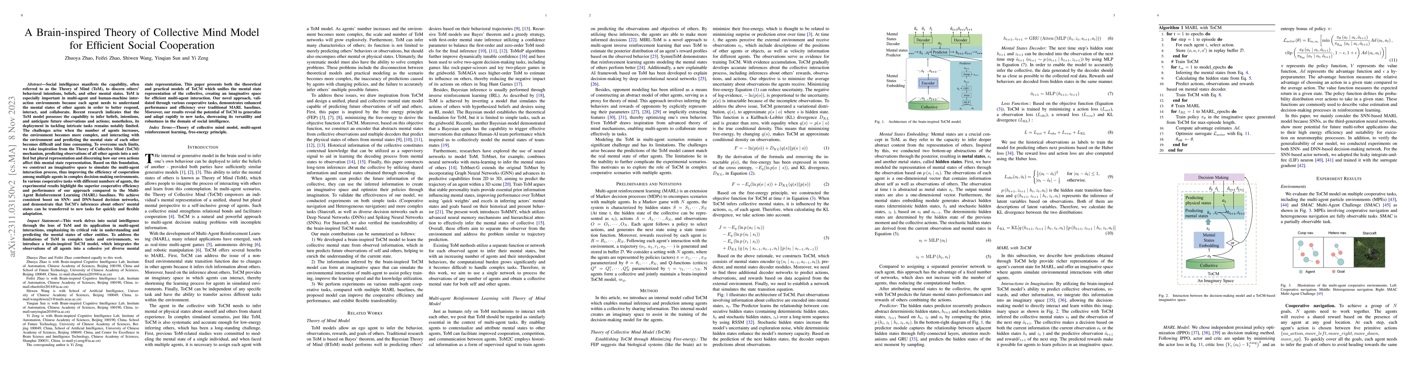 Thumbnail for A Brain-inspired Theory of Collective Mind Model for Efficient Social
  Cooperation
