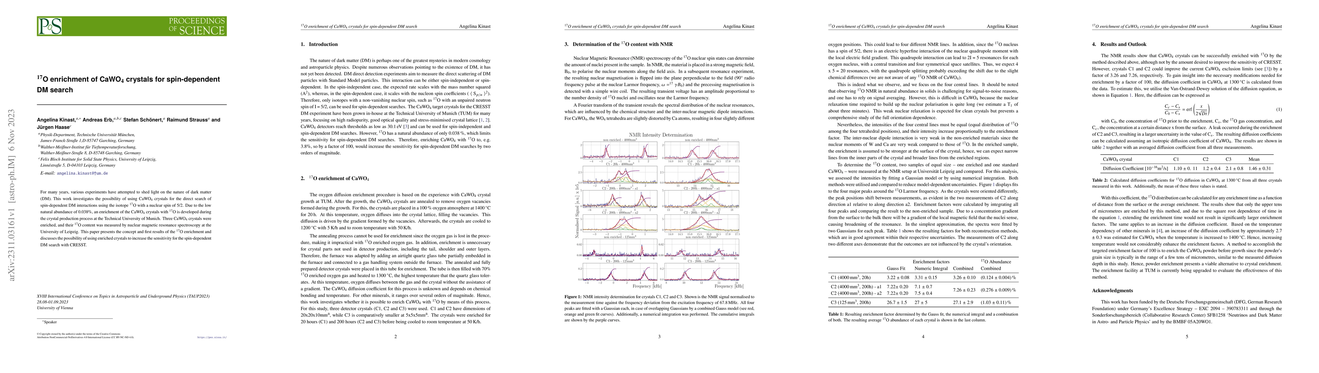 Thumbnail for 17O enrichment of CaWO4 crystals for spin-dependent DM search