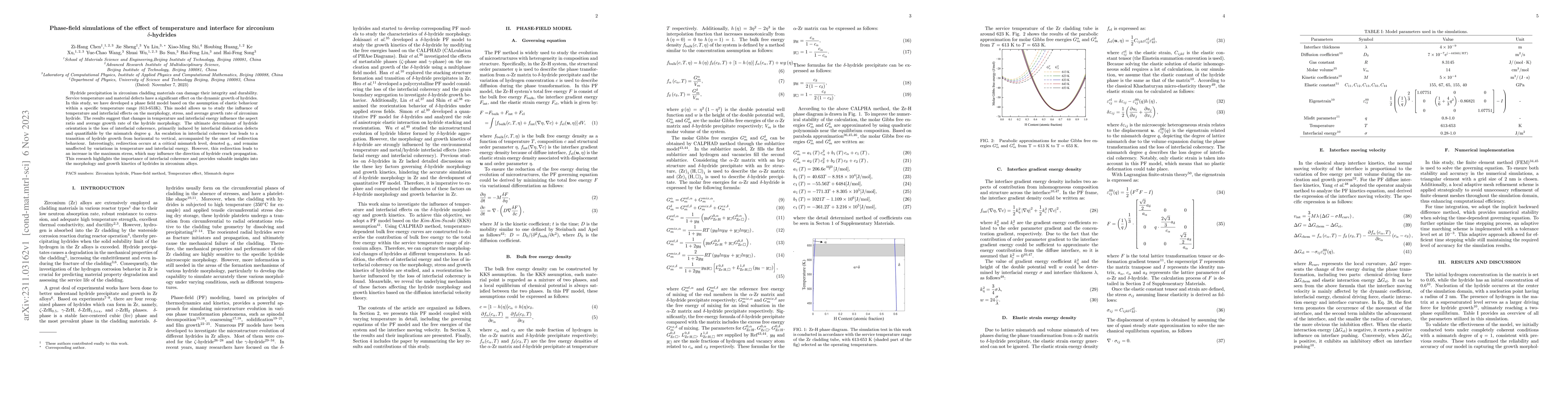 Thumbnail for Phase-field simulations of the effect of temperature and interface for
  zirconium $\delta\mbox{-}$hydrides