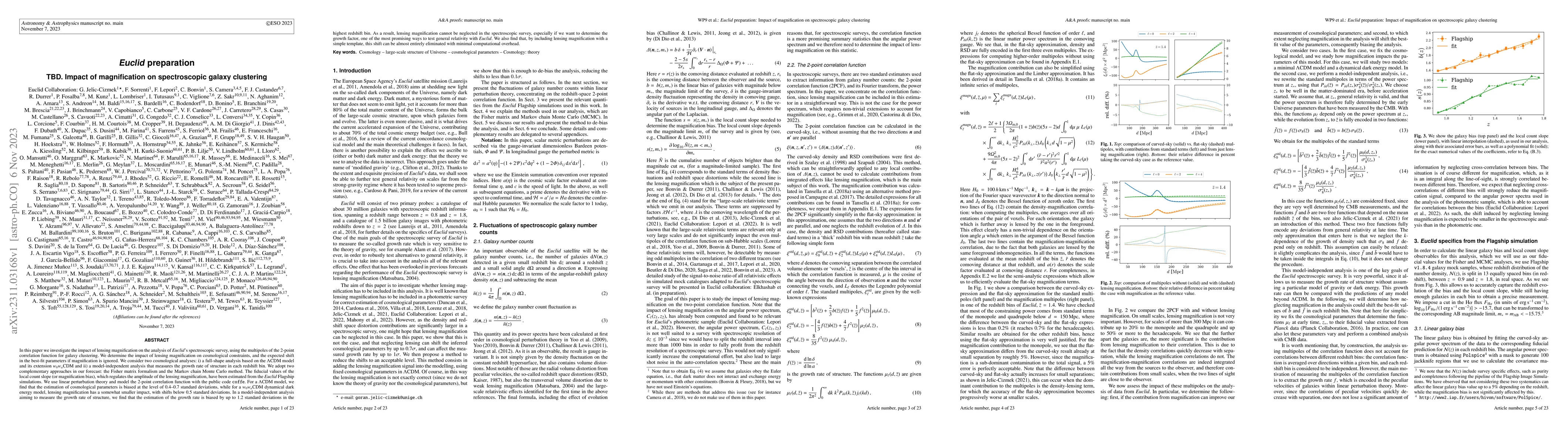 Thumbnail for Euclid Preparation. TBD. Impact of magnification on spectroscopic galaxy
  clustering