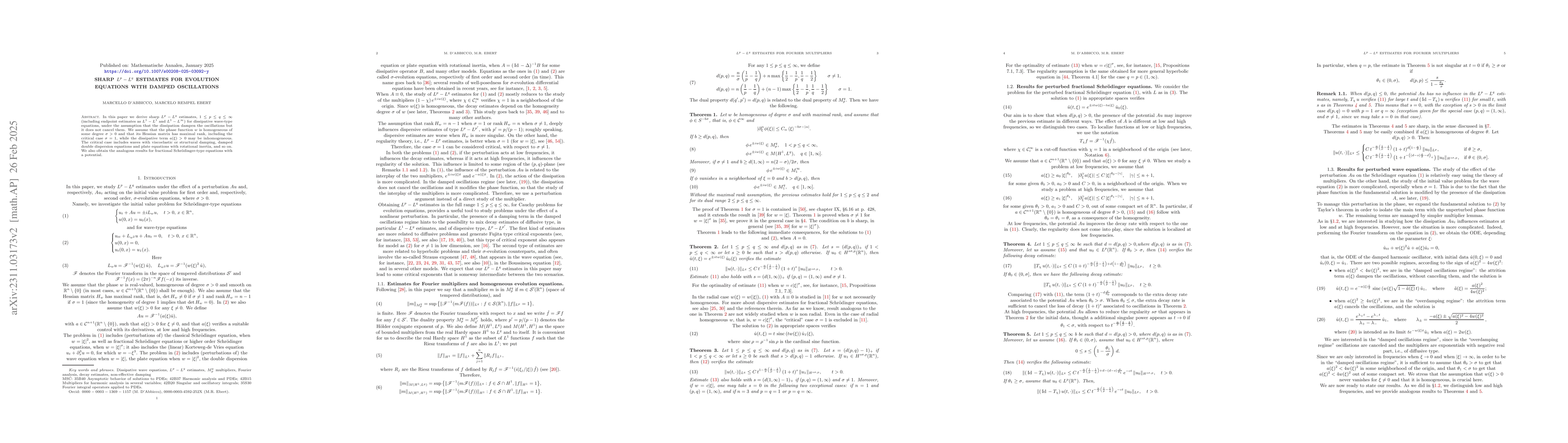Thumbnail for Sharp Lp-Lq estimates for a class of dissipative wave equations