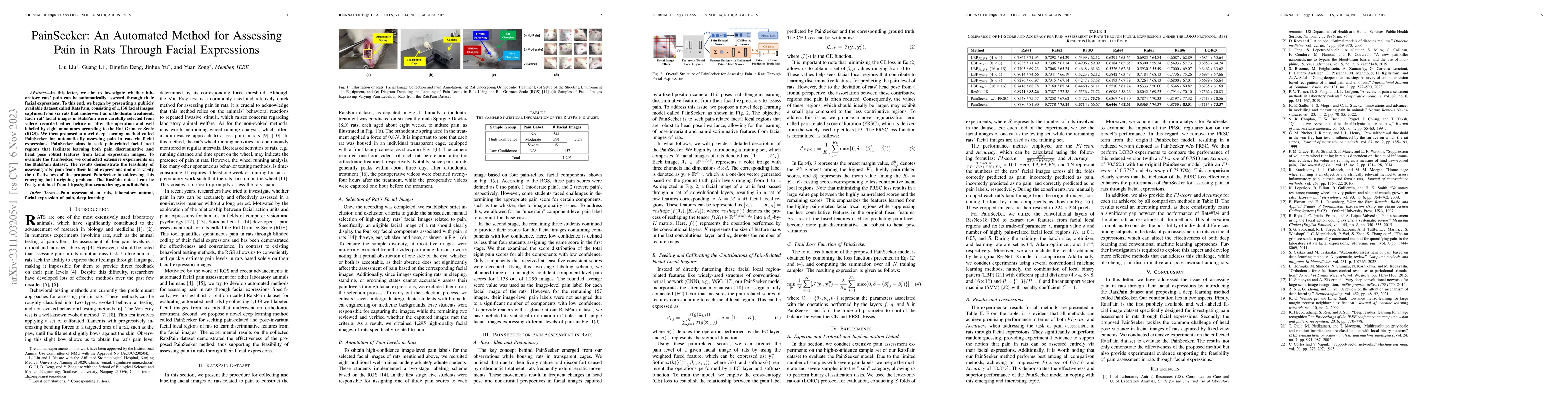 Thumbnail for PainSeeker: An Automated Method for Assessing Pain in Rats Through
  Facial Expressions