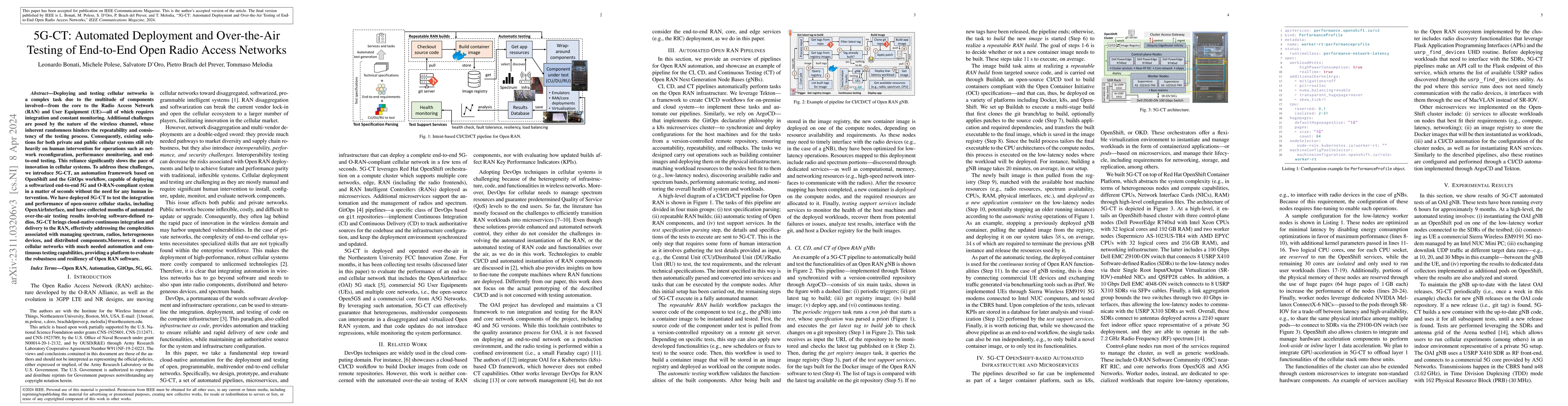 Thumbnail for 5G-CT: Automated Deployment and Over-the-Air Testing of End-to-End Open
  Radio Access Networks