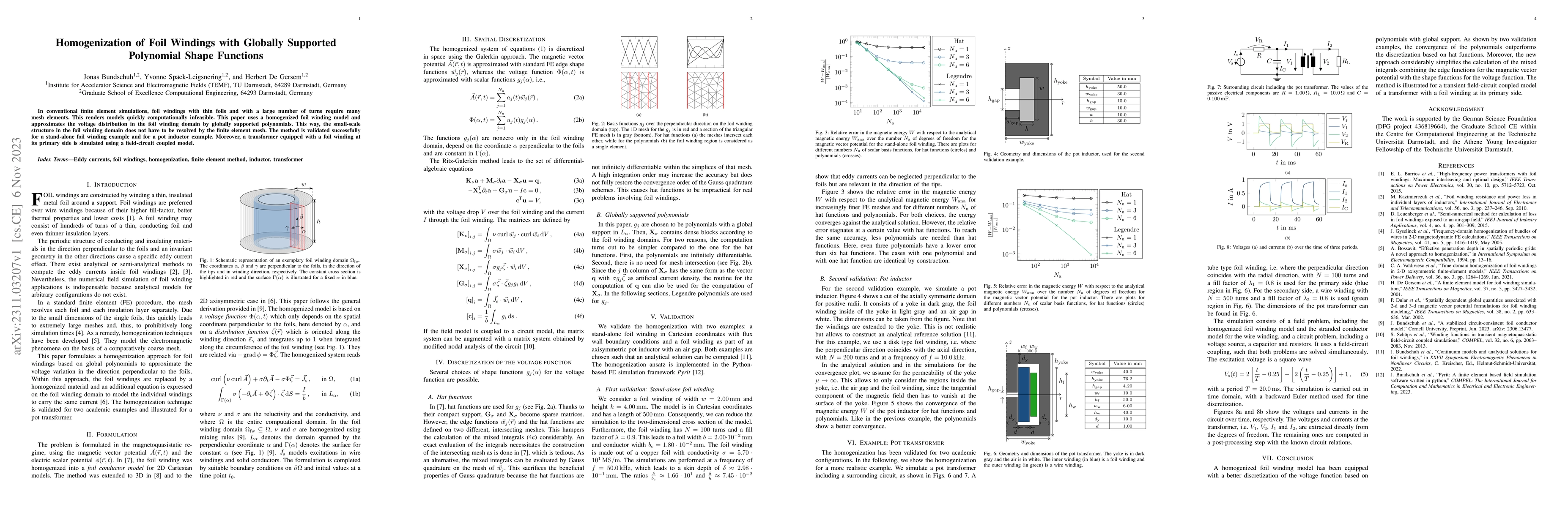 Thumbnail for Homogenization of Foil Windings with Globally Supported Polynomial Shape
  Functions