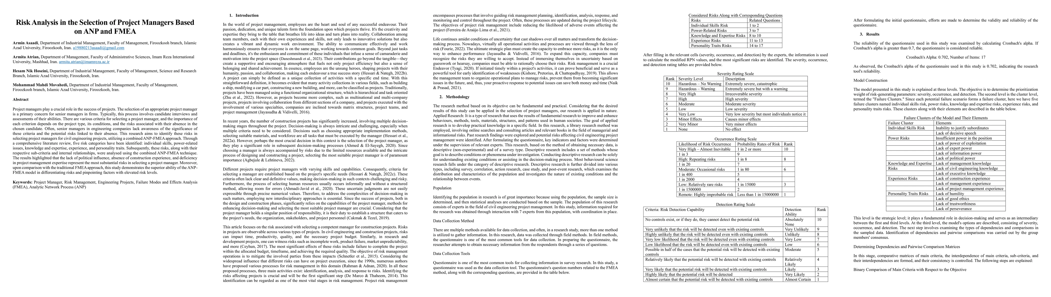 Thumbnail for Risk Analysis in the Selection of Project Managers Based on ANP and FMEA