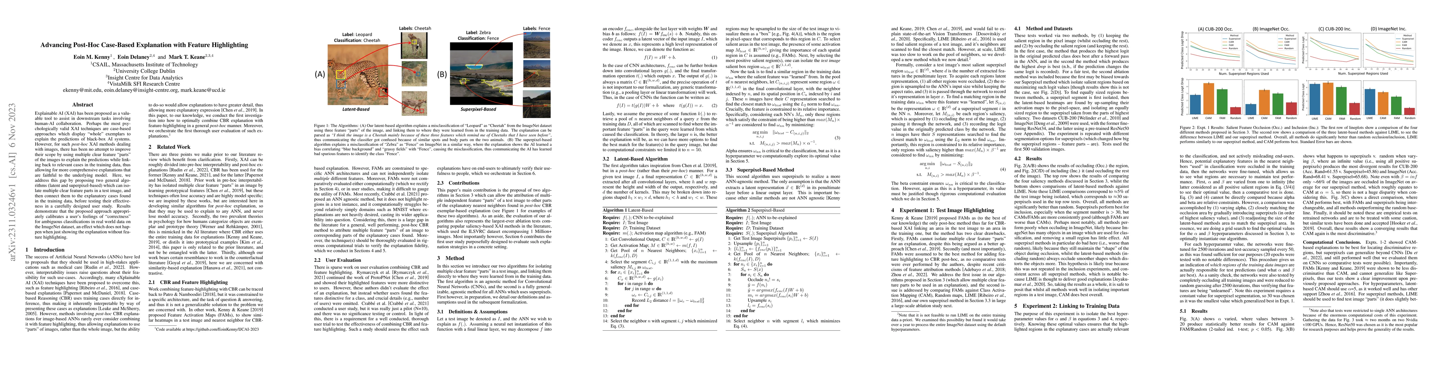 Thumbnail for Advancing Post Hoc Case Based Explanation with Feature Highlighting