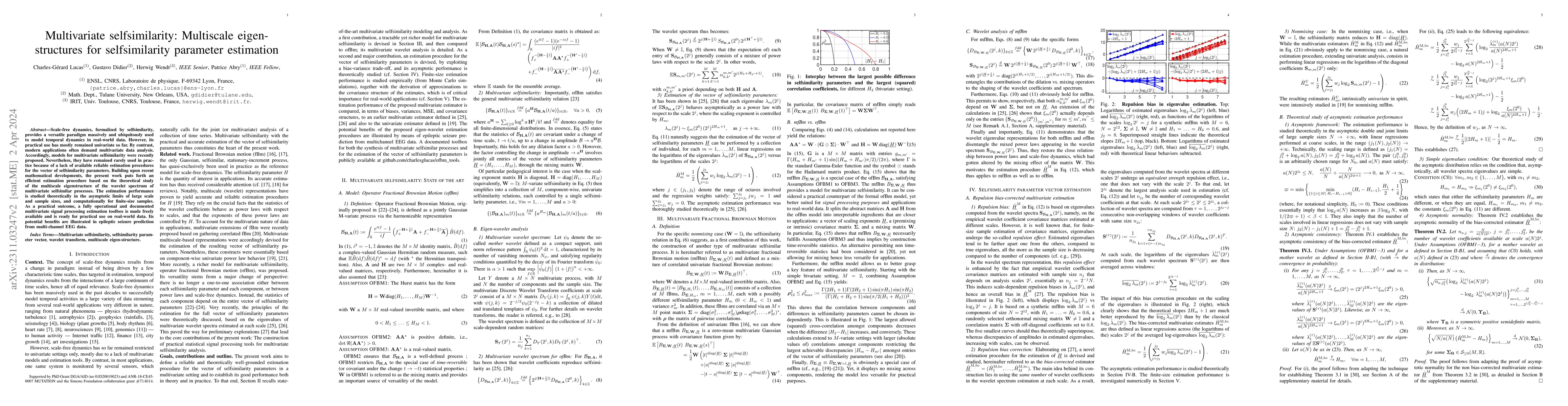 Thumbnail for Multivariate selfsimilarity: Multiscale eigen-structures for
  selfsimilarity parameter estimation