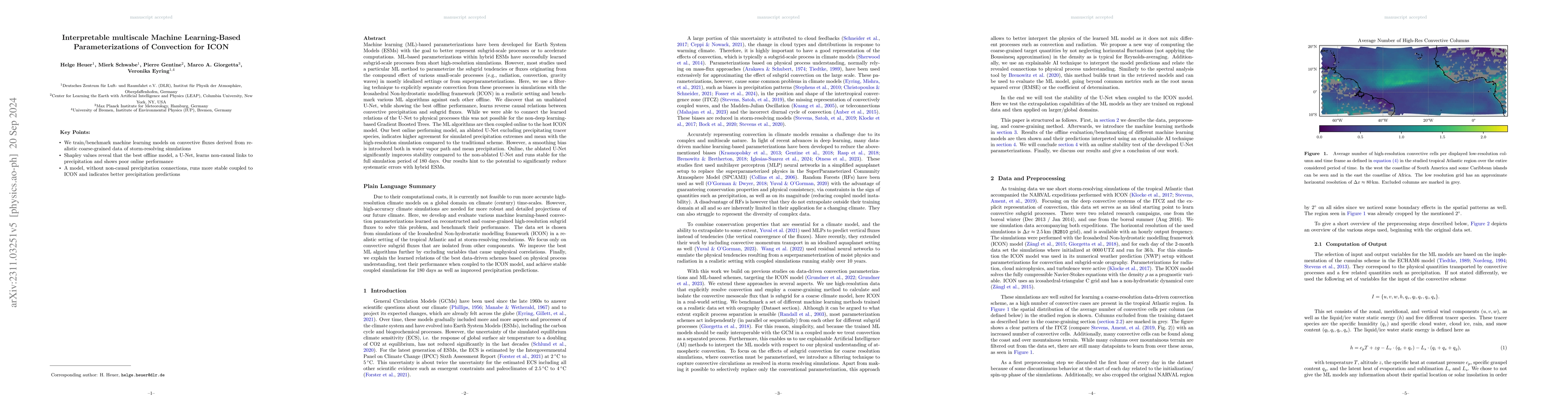 Thumbnail for Interpretable multiscale Machine Learning-Based Parameterizations of
  Convection for ICON