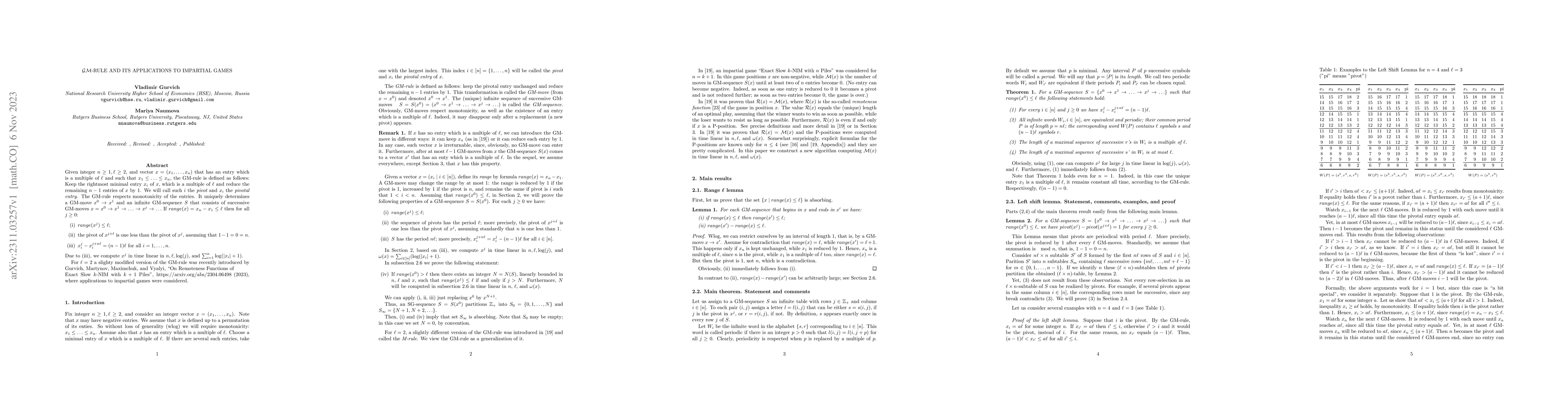 Thumbnail for GM-rule and its applications to impartial games