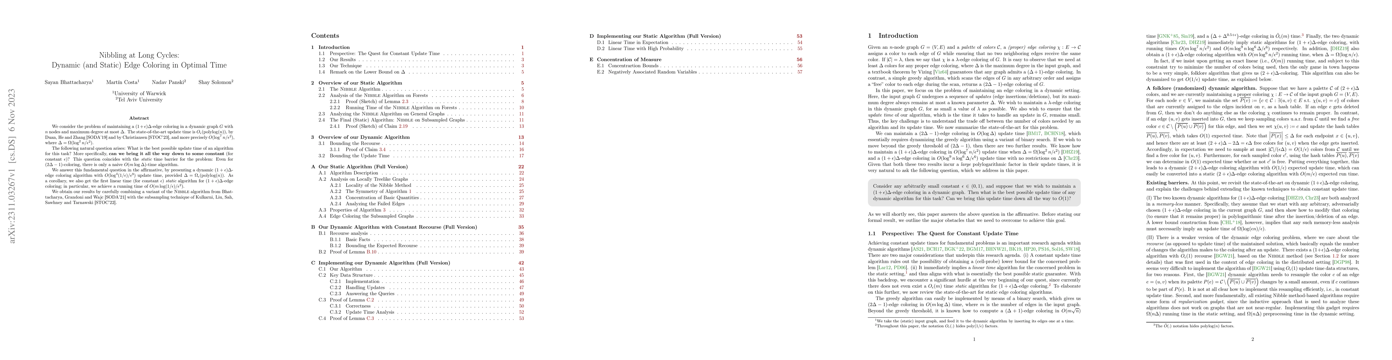 Thumbnail for Nibbling at Long Cycles: Dynamic (and Static) Edge Coloring in Optimal
  Time