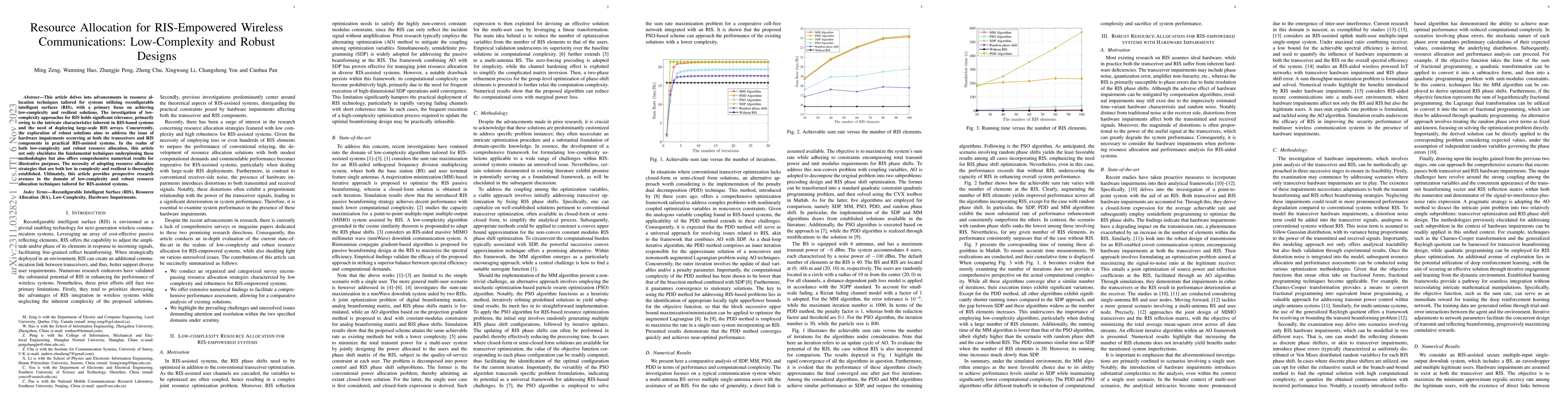 Thumbnail for Resource Allocation for RIS-Empowered Wireless Communications:
  Low-Complexity and Robust Designs