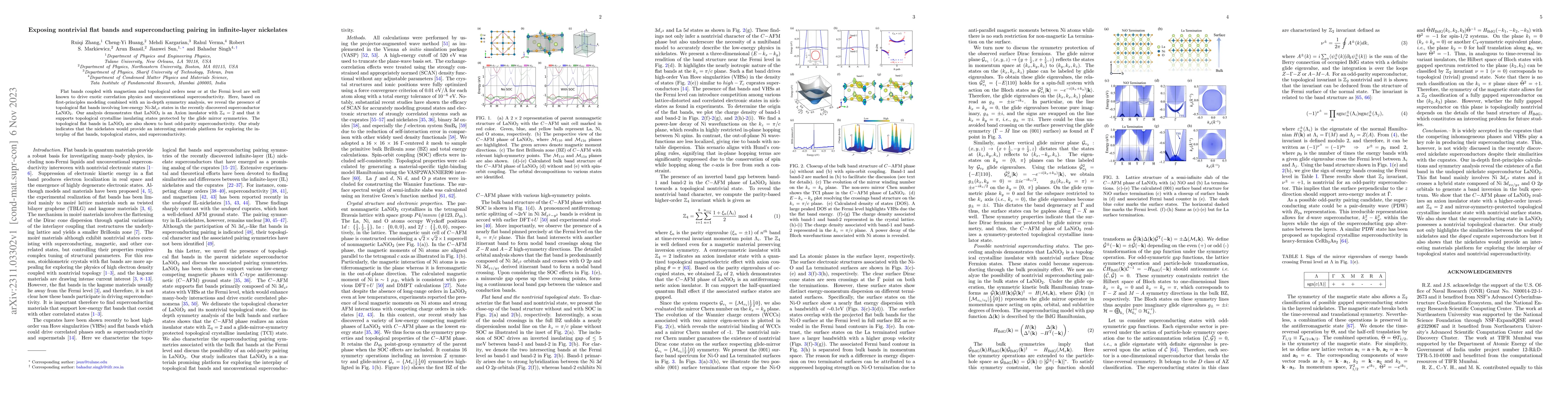Thumbnail for Exposing nontrivial flat bands and superconducting pairing in
  infinite-layer nickelates