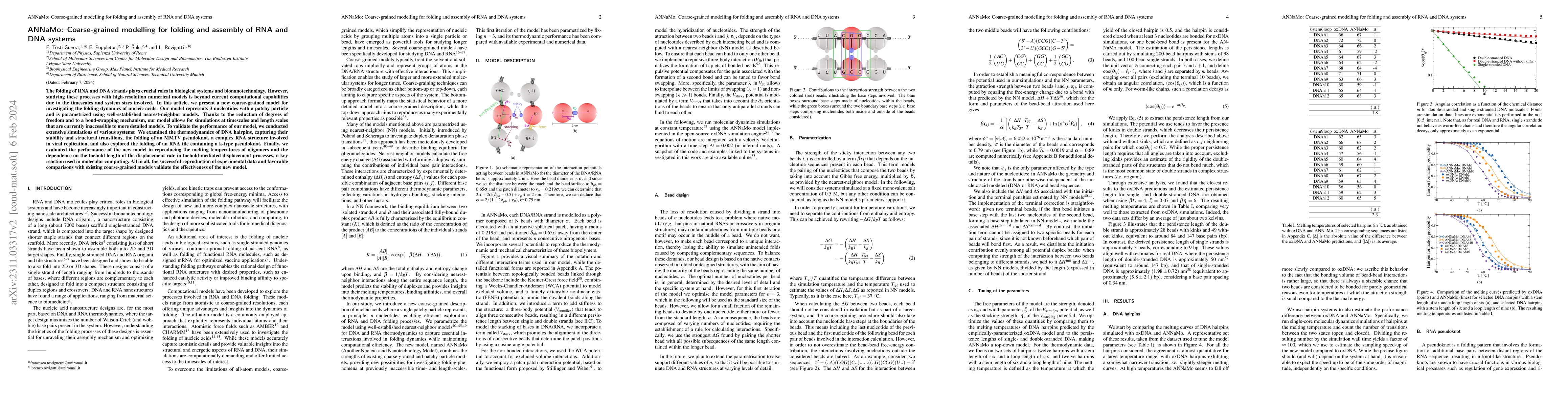 Thumbnail for ANNaMo: Coarse-grained modelling for folding and assembly of RNA and DNA
  systems