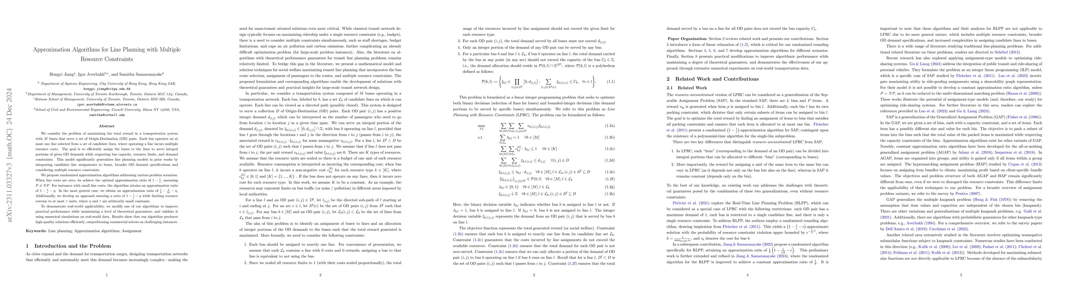 Thumbnail for Approximation Algorithms for Line Planning with Resource Constraints