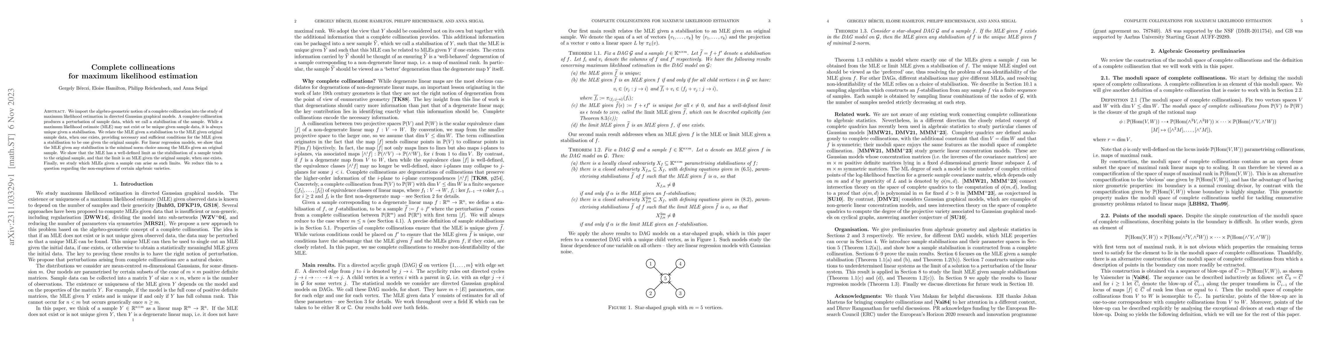 Thumbnail for Complete collineations for maximum likelihood estimation