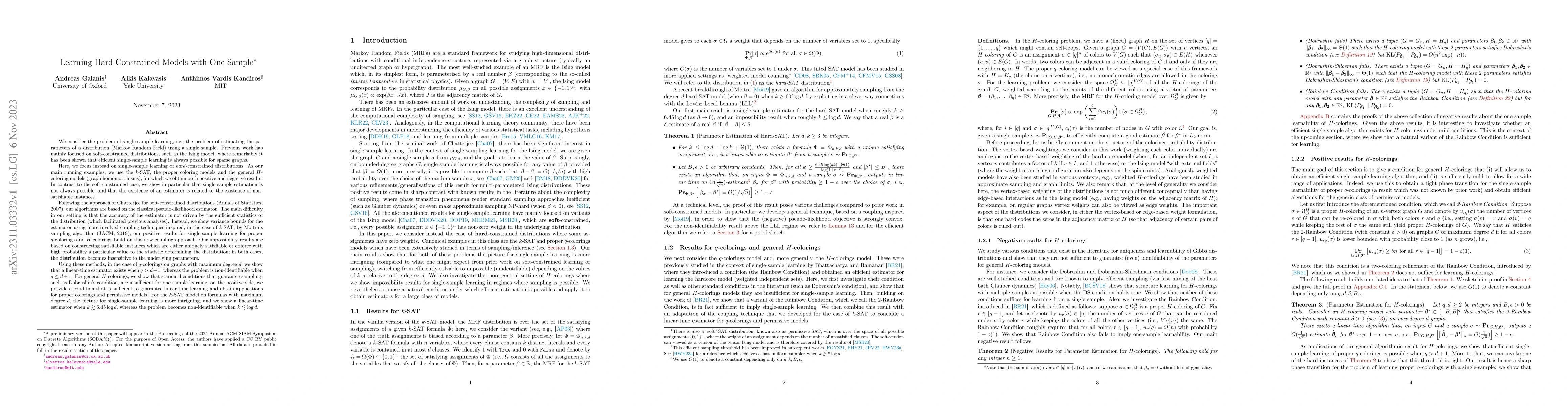 Thumbnail for Learning Hard-Constrained Models with One Sample