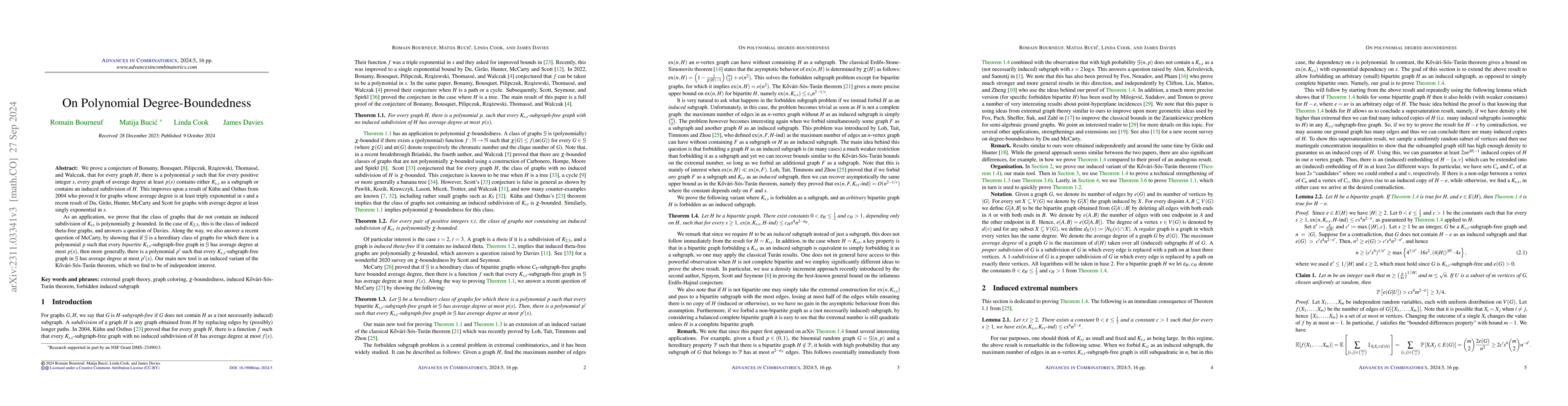 Thumbnail for On polynomial degree-boundedness