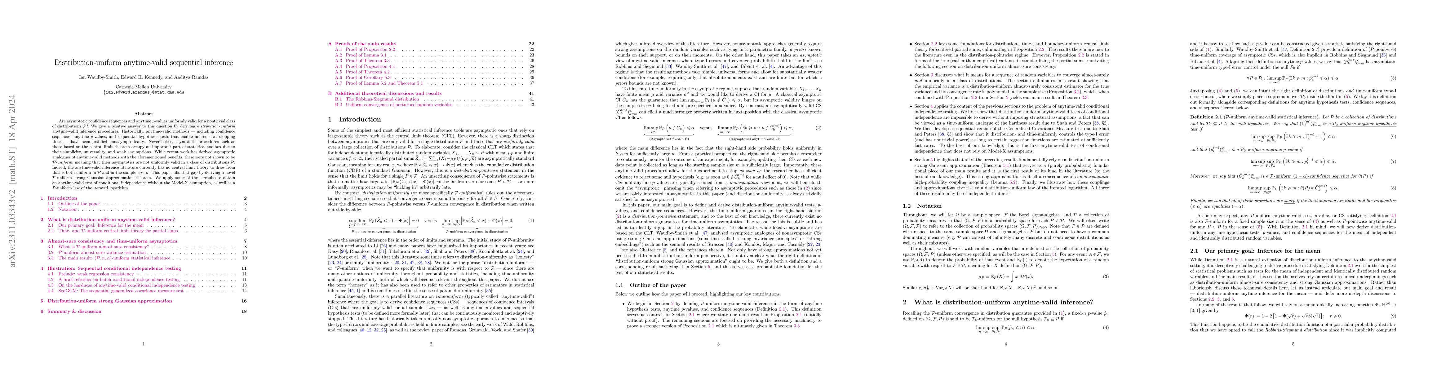 Thumbnail for Distribution-uniform anytime-valid sequential inference