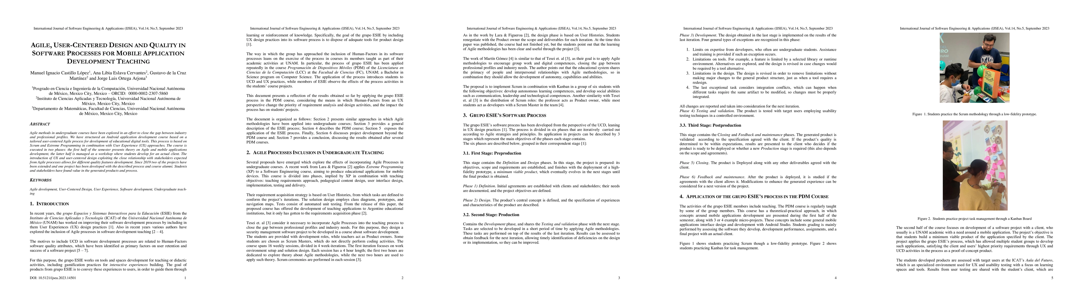 Thumbnail for Agile, User-Centered Design and Quality in Software Processes for Mobile
  Application Development Teaching