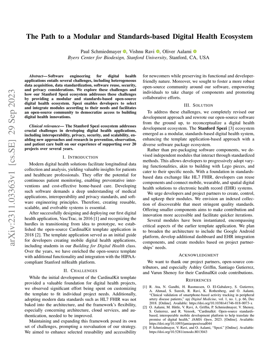 Thumbnail for The Path to a Modular and Standards-based Digital Health Ecosystem