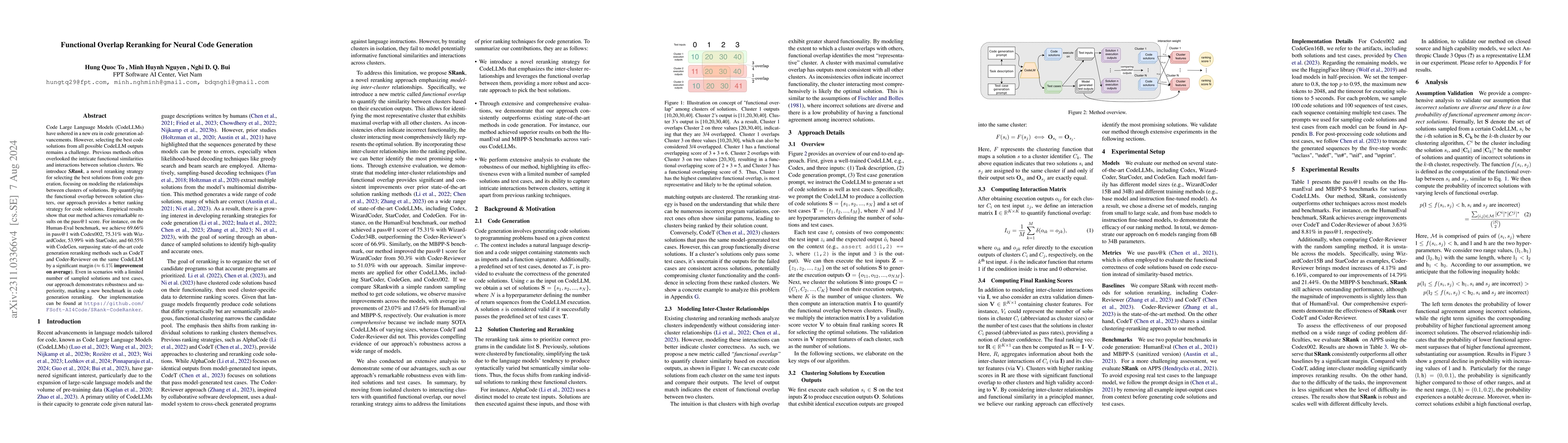 Thumbnail for Functional Overlap Reranking for Neural Code Generation