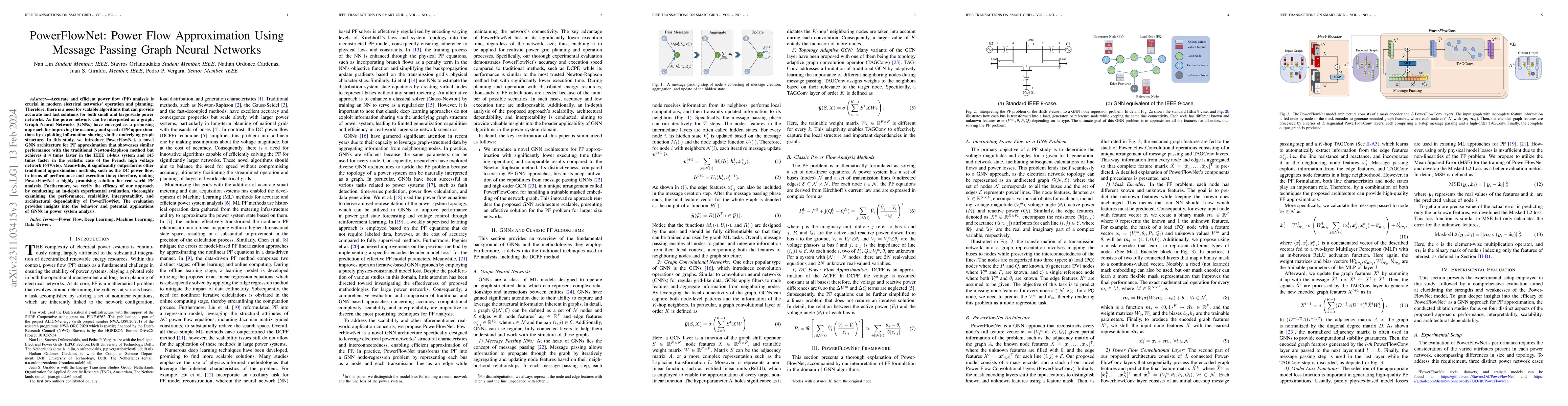 Thumbnail for PowerFlowNet: Power Flow Approximation Using Message Passing Graph
  Neural Networks