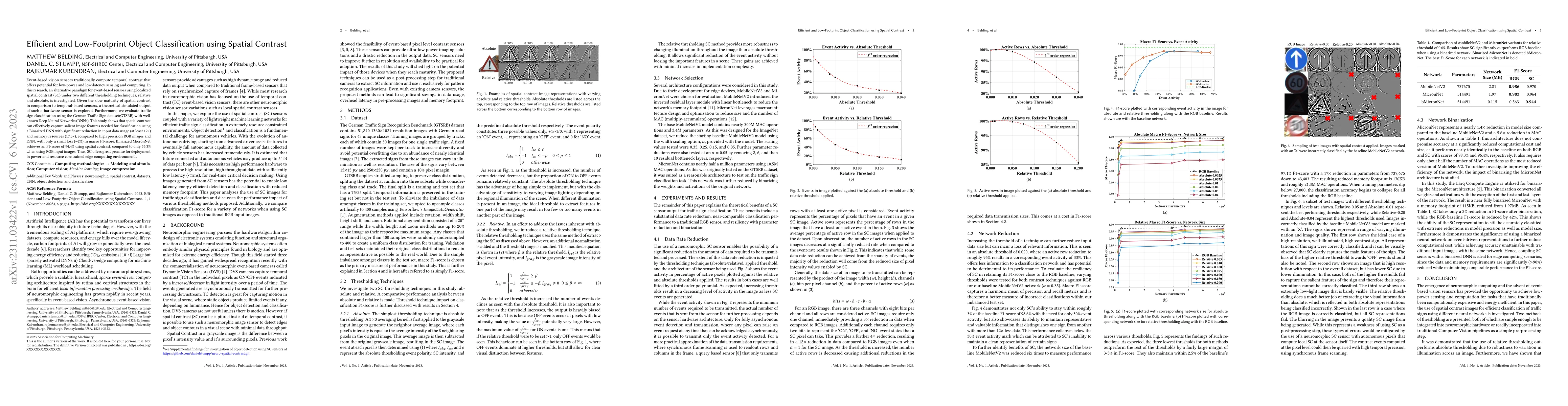 Thumbnail for Efficient and Low-Footprint Object Classification using Spatial Contrast
