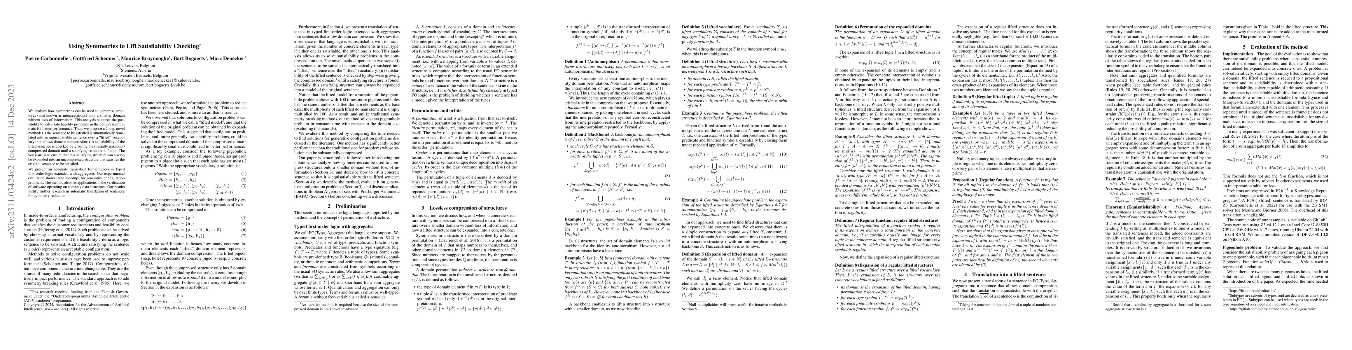 Thumbnail for Using Symmetries to Lift Satisfiability Checking