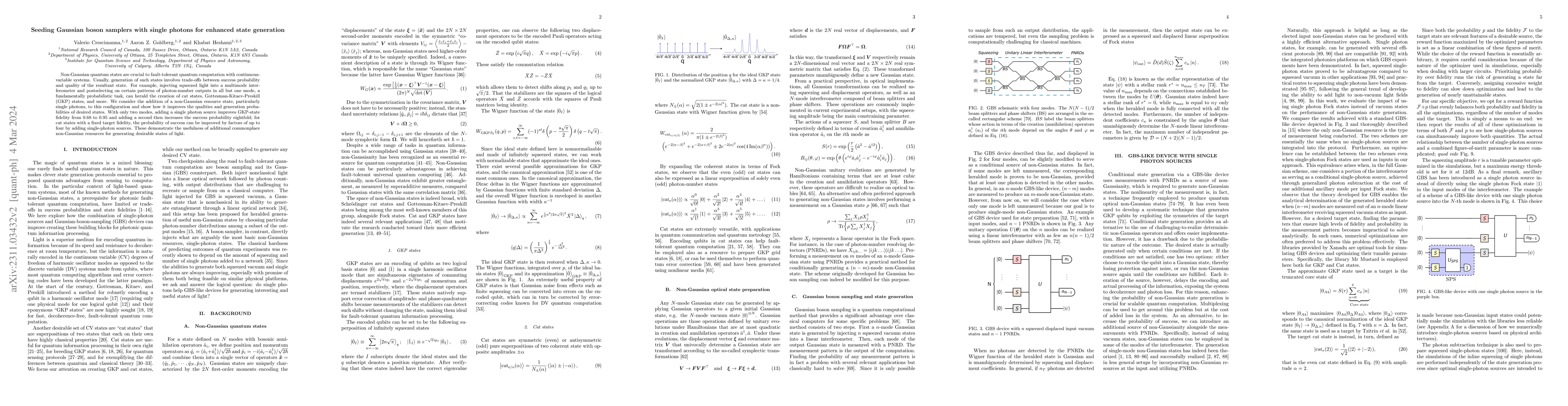 Thumbnail for Seeding Gaussian boson samplers with single photons for enhanced state
  generation