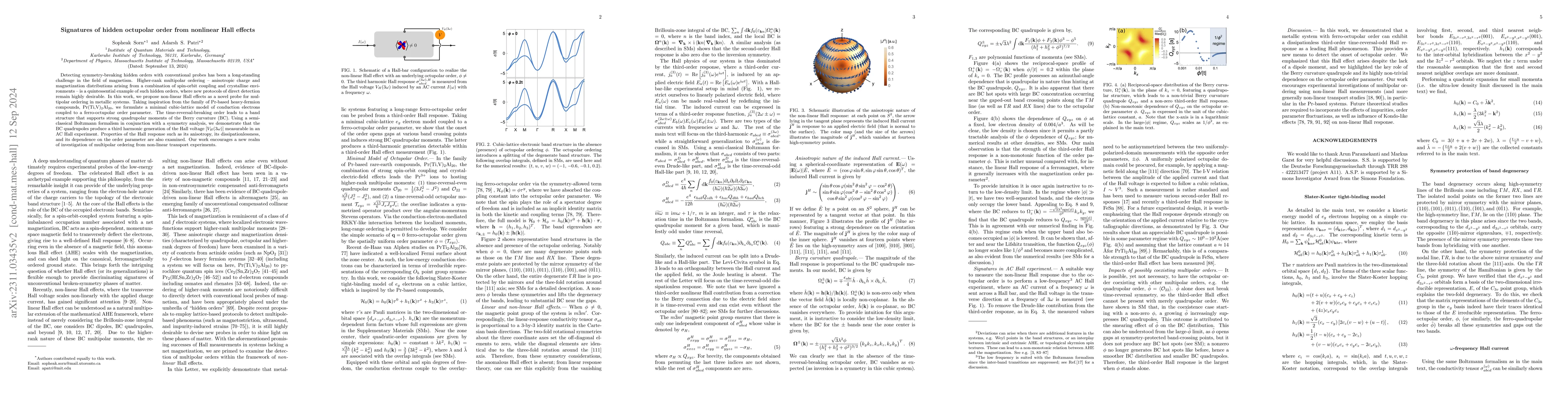 Thumbnail for Signatures of hidden octupolar order from nonlinear Hall effects