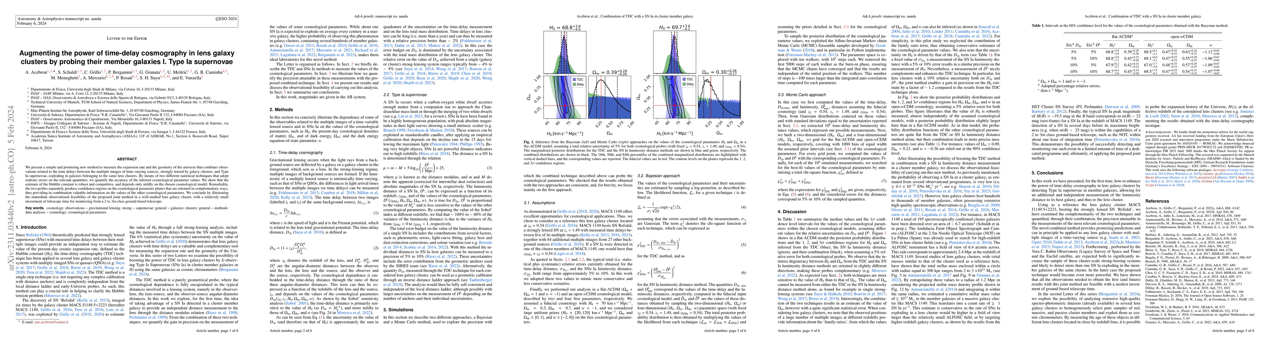 Thumbnail for Augmenting the power of time-delay cosmography in lens galaxy clusters
  by probing their member galaxies I. Type Ia supernovae