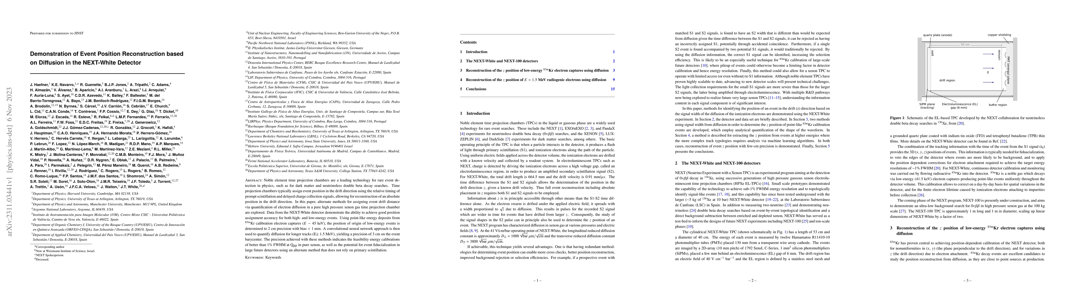 Thumbnail for Demonstration of Event Position Reconstruction based on Diffusion in the
  NEXT-White Detector